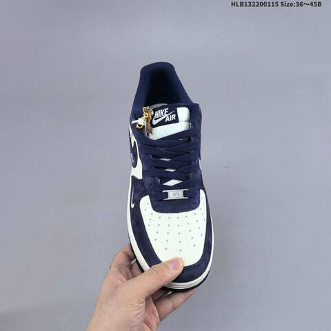 Nike Air Force 1 07 LV8 White Navy Blue Silver Gold EU 36-45 Sneaker - Unisex (BS-61979)
