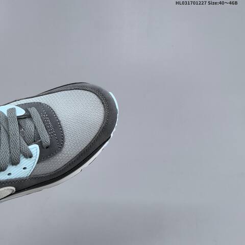 Nike Air Max 90 Grey Dark Grey Light Blue White Black EU 40-46 Running Shoe - Men's (BS-62380)