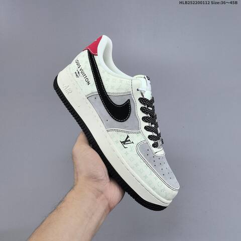 Nike Air Force 1 07 LV8 Off White Grey Black Red EU 36-45 Sneaker - Unisex (BS-62048)