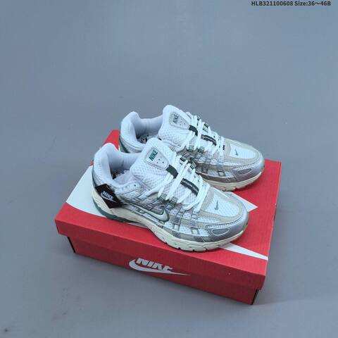 Nike P-6000 Premium Metallic Silver White Black Light Blue EU 36-46 Running Shoe - Unisex (BS-59953)