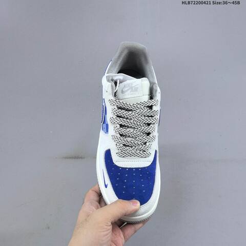 Nike Air Force 1 07 LV8 Light Grey Royal Blue White Grey EU 36-45 Skate Shoe - Unisex (BS-60601)