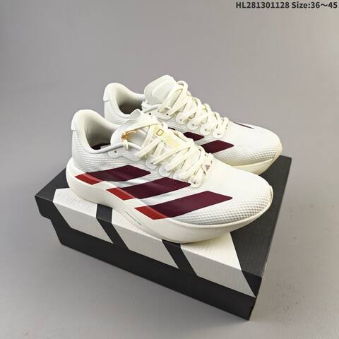Adidas Adizero Evo SL White Orange Red Off White Burgundy EU 36-45 Running Shoe - Unisex (BS-65411)