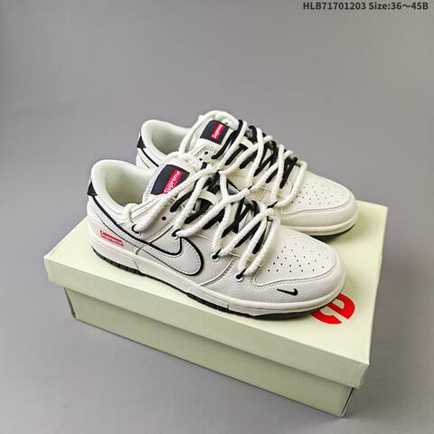 Nike Dunk SB Low Off White Light Gray Dark Gray Red EU 36-45 Skate Shoe - Unisex (BS-62857)