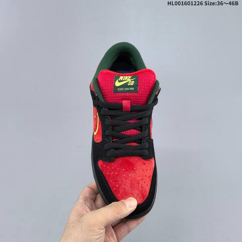 Nike SB Dunk Low Pro Red Black Green Yellow Gum EU 36-46 Skate Shoe - Unisex (BS-62440)