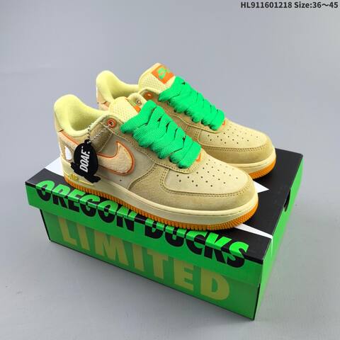 Nike Air Force 1 Low White Dark Green Metallic Green Orange EU 36-45 Sneaker - Unisex (BS-62585)