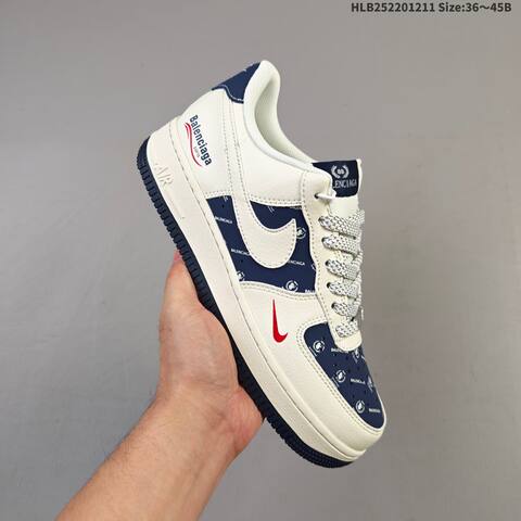 Nike Air Force 1 07 Off White Navy Blue Red EU 36-45 Sneaker - Unisex (BS-62769)