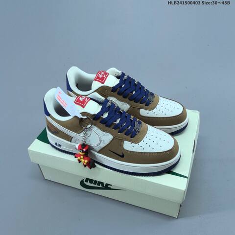 Nike Air Force 1 07 Low White Burgundy Blue Gold EU 36-45 Sneaker - Unisex (BS-60955)