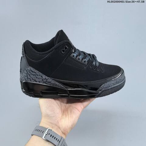 Air Jordan 3 Retro Black Cat Replica AIR JORDAN 3 Aj3 Lifestyle (BS-66368)