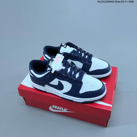 Nike Dunk Low White Navy Blue EU 35 5-46 Skate Shoe - Unisex (BS-60974)