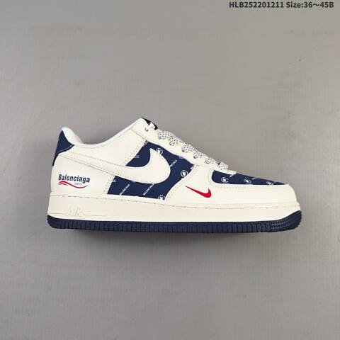 Nike Air Force 1 07 Off White Navy Blue Red EU 36-45 Sneaker - Unisex (BS-62769)
