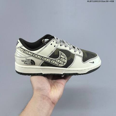 Nike Dunk Low Light Grey Navy Burgundy White EU 36-45 Skate Shoe - Unisex (BS-61908)