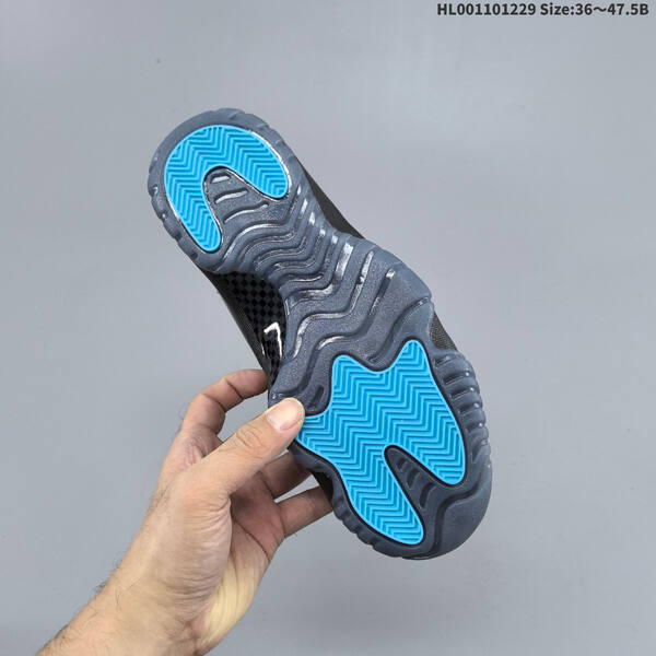 Jordan Air Jordan 11 Retro black/gray with gamma blue accents 36-47.5 basketball