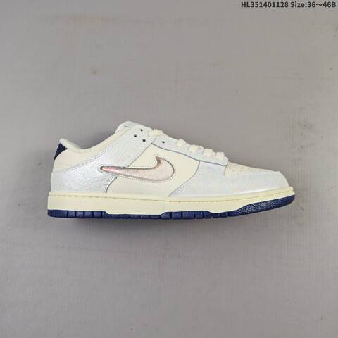 Nike SB Dunk Low Pro Cream Iridescent Navy White EU 36-46 Skate Shoe - Unisex (BS-62980)