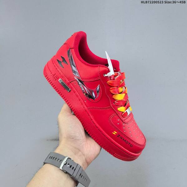 Nike Air Force 1 07 LV8 KM1949-011 red black yellow silver EU 36-45 sneaker