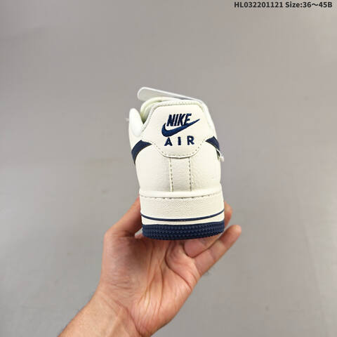 Nike Air Force 1 07 LV8 SM6668-122 Sail Navy Blue White EU 36-45 Sneaker - Unisex (BS-63333)