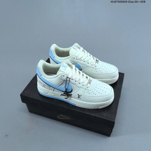 Nike Air Force 1 07 Low Off White Light Blue Black EU 36-45 Sneaker - Unisex (BS-59925)