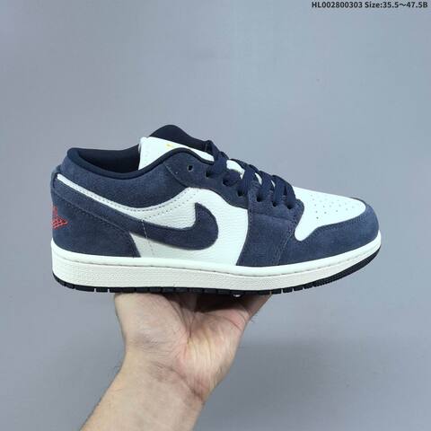 Air Jordan 1 Low Obsidian Suede AIR JORDAN 1 Aj1 Lifestyle (BS-66625)