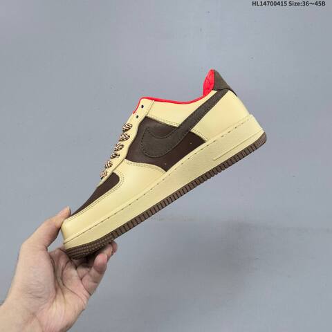 Nike Air Force 1 07 Low Beige Brown Red EU 36-45 Sneaker - Unisex (BS-60713)