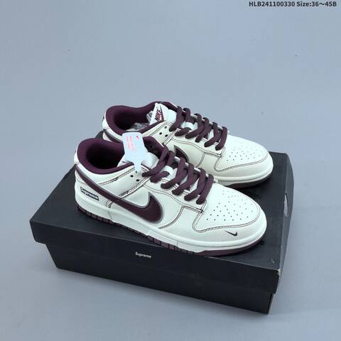 Nike Dunk SB Low Off White Burgundy Grey White EU 36-45 Skate Shoe - Unisex (BS-61030)