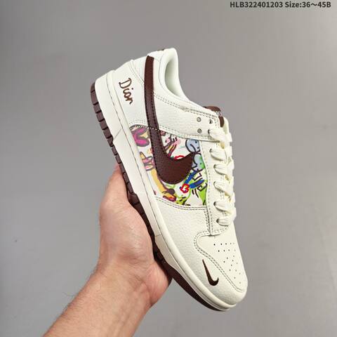 Nike SB Dunk Low Off White Brown Multicolor EU 36-45 Skate Shoe - Unisex (BS-62859)
