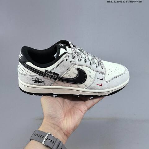Nike Dunk SB Low Stussy Custom Off White Black Red EU 36-45 Skate Shoe - Unisex (BS-60213)