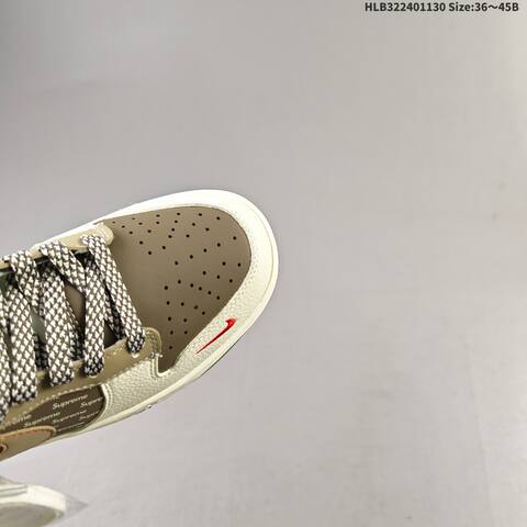 Nike Dunk SB Low Supreme Off White Brown Khaki Red EU 36-45 Skate Shoe - Unisex (BS-62949)