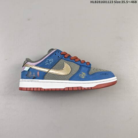Nike SB Dunk Low Blue Grey Orange Purple Brown EU 35 5-46 Skate Shoe - Unisex (BS-63229)