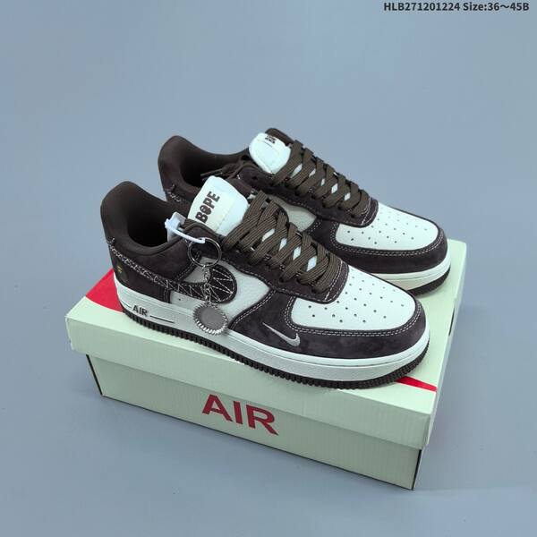 Nike Air Force 1 07 Low Khaki Black White Brown EU 36-45 sneaker