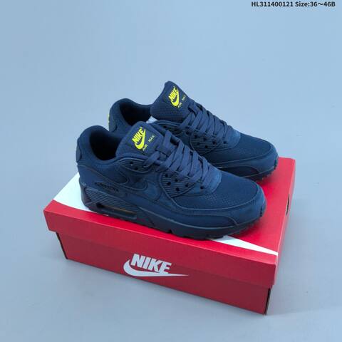 Nike Air Max 90 Black Blue White Grey Volt White Metallic Gold EU 36-46 Sneaker - Unisex (BS-61857)