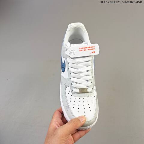 Nike Air Force 1 Low 07 White Light Grey Blue EU 36-45 Sneaker - Unisex (BS-63354)