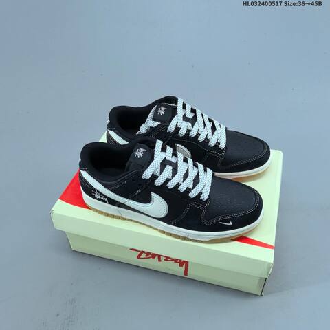 Nike Dunk SB Low Stussy Black White Sail Gum EU 36-45 Skate Shoe - Unisex (BS-60300)