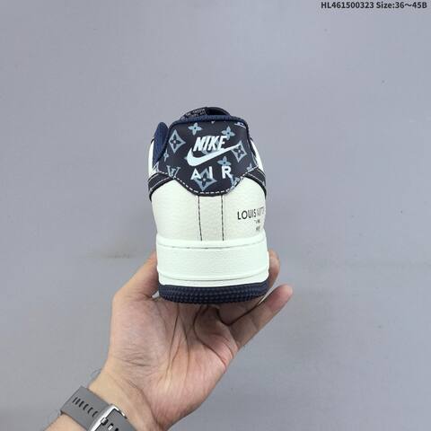 Nike Air Force 1 07 LV8 Off White Navy Blue Red EU 36-45 Sneaker - Unisex (BS-61176)