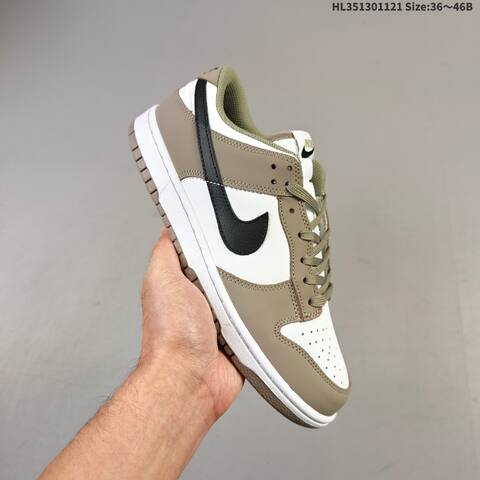 Nike SB Dunk Low Pro White Brown Black Olive EU 36-46 Skate Shoe - Unisex (BS-63311)