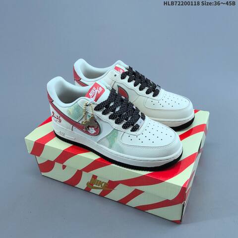 Nike Air Force 1 07 LV8 Black White Red EU 36-45 Sneaker - Unisex (BS-61931)
