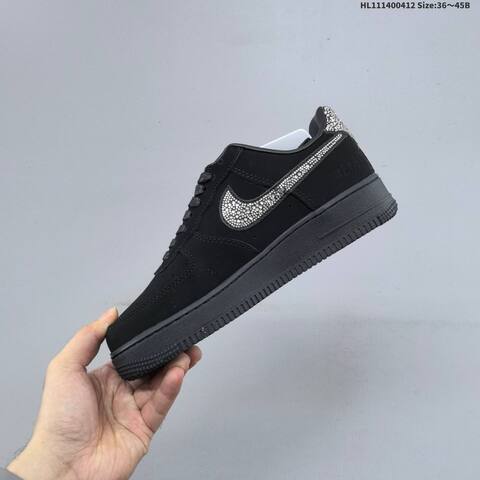Nike Air Force 1 07 Black Silver EU 36-45 Sneaker - Unisex (BS-60792)