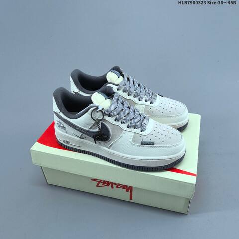 Nike Air Force 1 07 Low Off White Grey Red Black EU 36-45 Sneaker - Unisex (BS-61174)