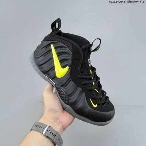 Nike Air Foamposite Pro Black Neon Volt Grey EU 40-47 Basketball Shoe - Men's (BS-60666)