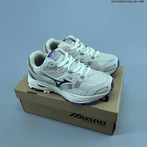 Mizuno Wave Rider 10 Beige Grey Purple EU 36-45 Trail Shoe Trail Running Sneakers - Unisex (BS-69849)
