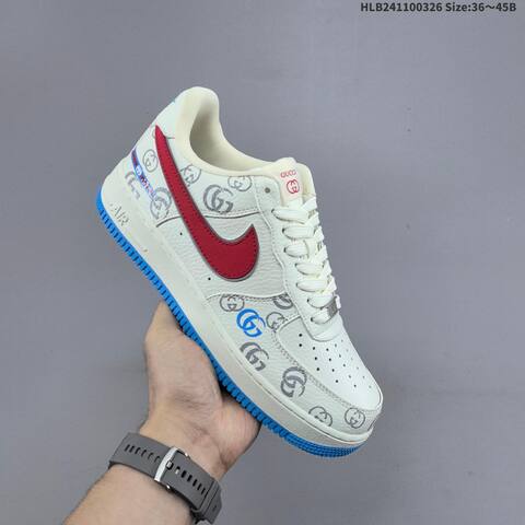 Nike Air Force 1 07 Low Off White Red Blue Black EU 36-45 Sneaker - Unisex (BS-61121)