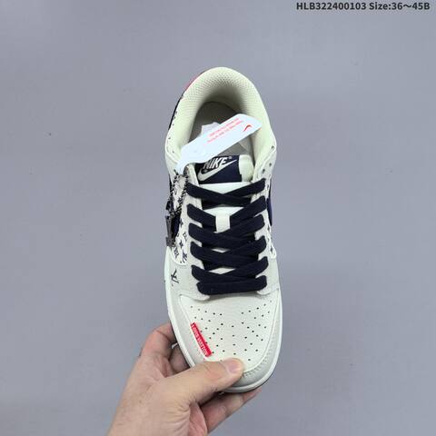 Nike SB Dunk Low Off White Navy Red Black EU 36-45 Skate Shoe - Unisex (BS-62258)