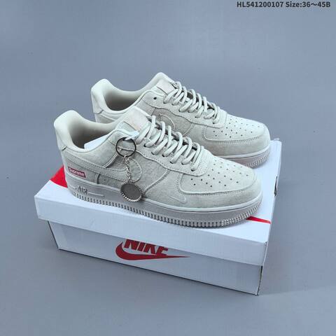 Nike Air Force 1 Low White Dark Brown Black Gray EU 36-45 Sneaker - Unisex (BS-62176)