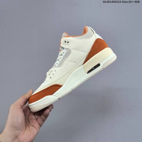 Air Jordan 3 Retro TEX Fossil Starfish AIR JORDAN 3 Aj3 Lifestyle (BS-66463)