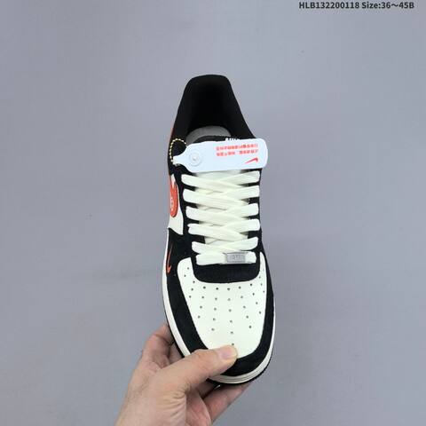 Nike Air Force 1 07 LV8 White Black Orange EU 36-45 Sneaker - Unisex (BS-61920)