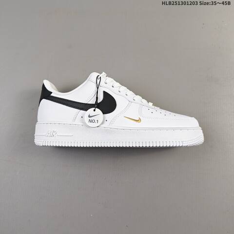 Nike Air Force 1 07 White Black Gold Black White EU 35 45 Sneaker EU 35-45 - Unisex (BS-62860)