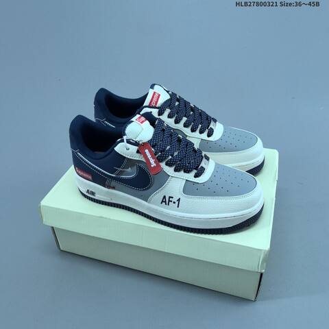 Nike Air Force 1 07 LV8 White Black Red Navy Blue EU 36-45 Sneaker - Unisex (BS-61221)