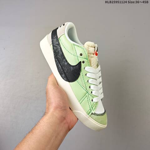 Nike Blazer Low 77 JUMBO White Green Sail Gray EU 36-45 Skate Shoe - Unisex (BS-63134)