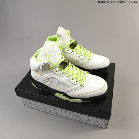 Air Jordan 5 Retro Luminous Green And Sail AIR JORDAN 5 Aj5 Lifestyle (BS-67559)