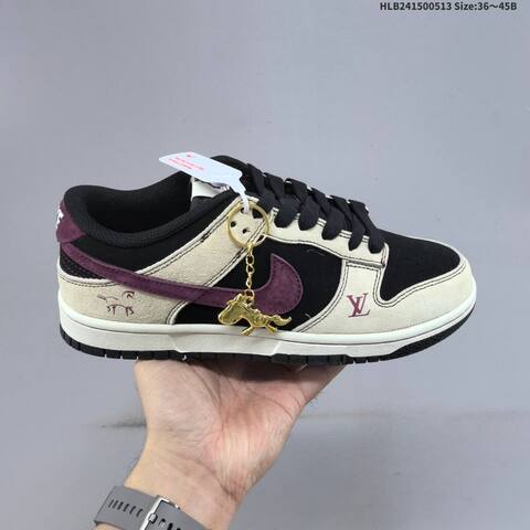 Nike Dunk SB Low Black Burgundy Silver Beige EU 36-45 Skate Shoe - Unisex (BS-60350)