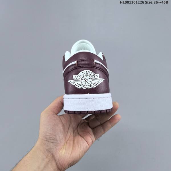 Jordan Air Jordan 1 Low white and team red / burgundy 36~45 casual