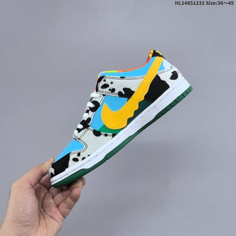 Nike SB Dunk Low Pro QS Chunky Dunky CU3244 100 White Black Blue Yellow Green EU 36 45 Skate Shoe EU 36-45 - Unisex (BS-62299)